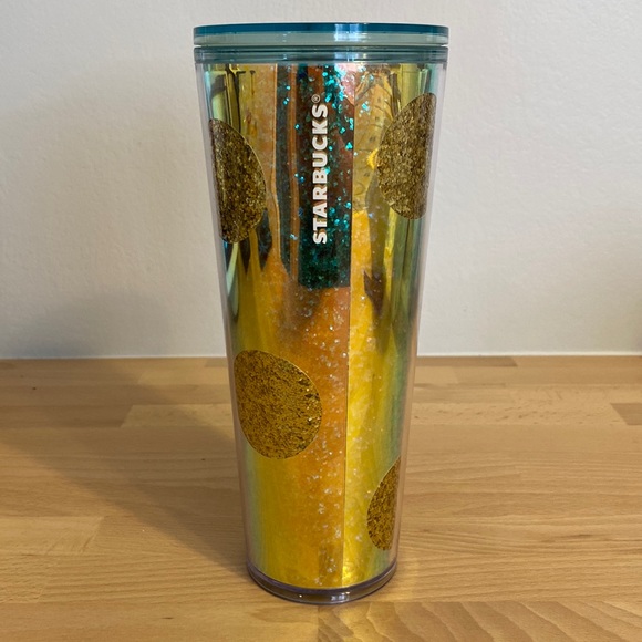 Starbucks Gold Dots Iridescent Glitter  Acrylic Cold Cup 24 Oz 2020. Collection! - Picture 2 of 7